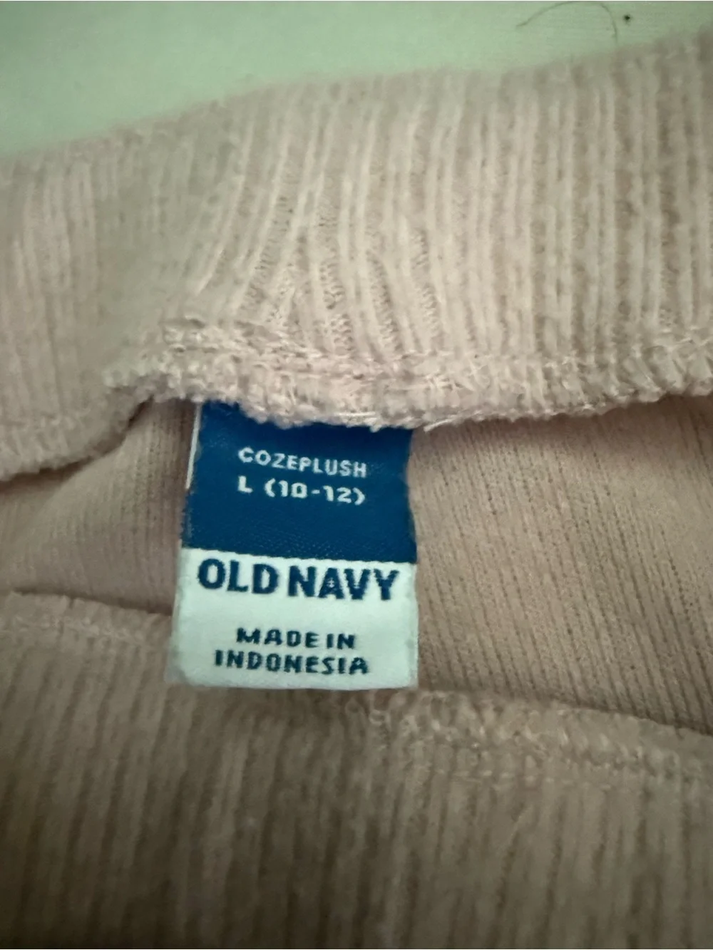 Old Navy Light Pink Ribbed Fold-Over Waist Leggings